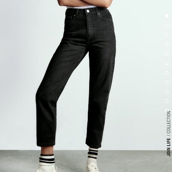 Zara black mom jeans size: 36 EU, 04 US, - Picture 1 of 4